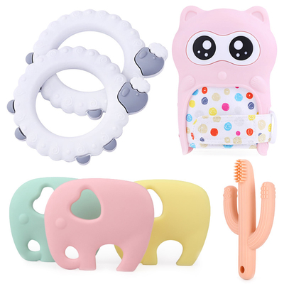 Bebê Nontoxic Teethers do silicone do produto comestível, brinquedos de borracha antiusura para o bebê