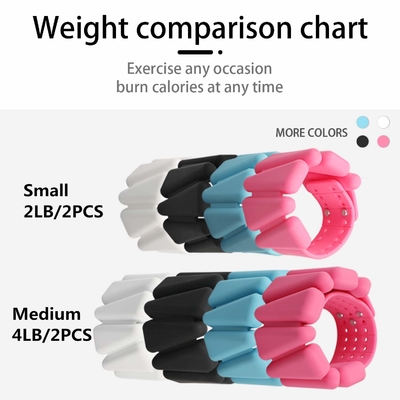 O tornozelo Wearable ajustável do pulso torna mais pesada a ioga Barre Pilates Cardio Aerobics 2 grupos 2lb 4lb