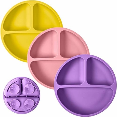 Componente dividido de alimentação da placa três da sução do silicone do arco-íris silicone ajustado