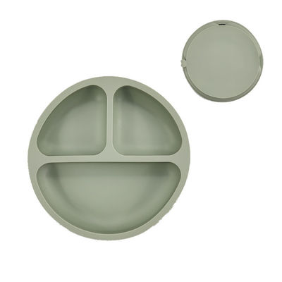 A sução livre do silicone do produto comestível BPA dividiu a placa para desmamar bebês