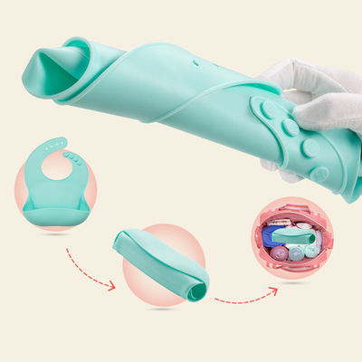 Os babadores 2022 impermeáveis quentes do bebê do silicone do produto comestível da venda das Amazonas vendem por atacado com bolso do coletor