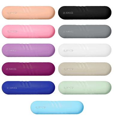 grupo colorido dos pesos da borracha de silicone do body building da aptidão de 1kg 2kg